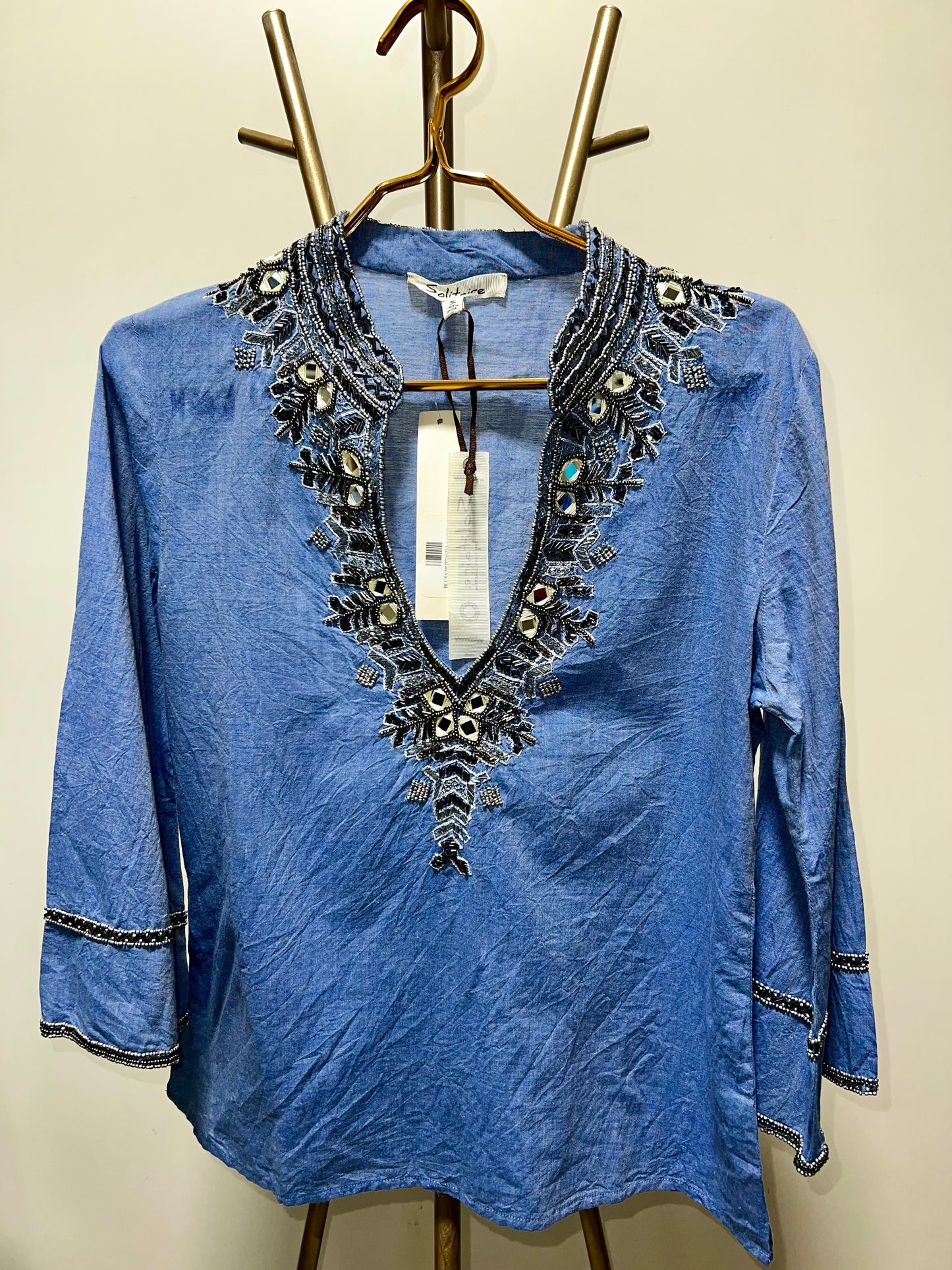 Blue Linen Blouse