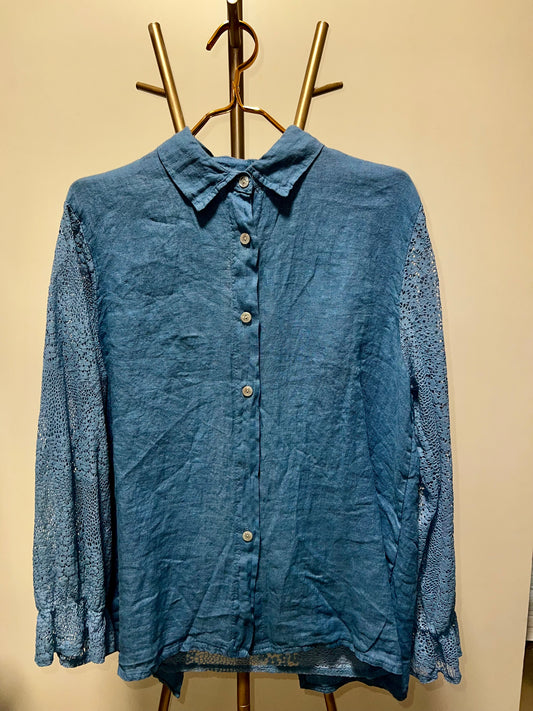 Deep Blue Linen Shirt