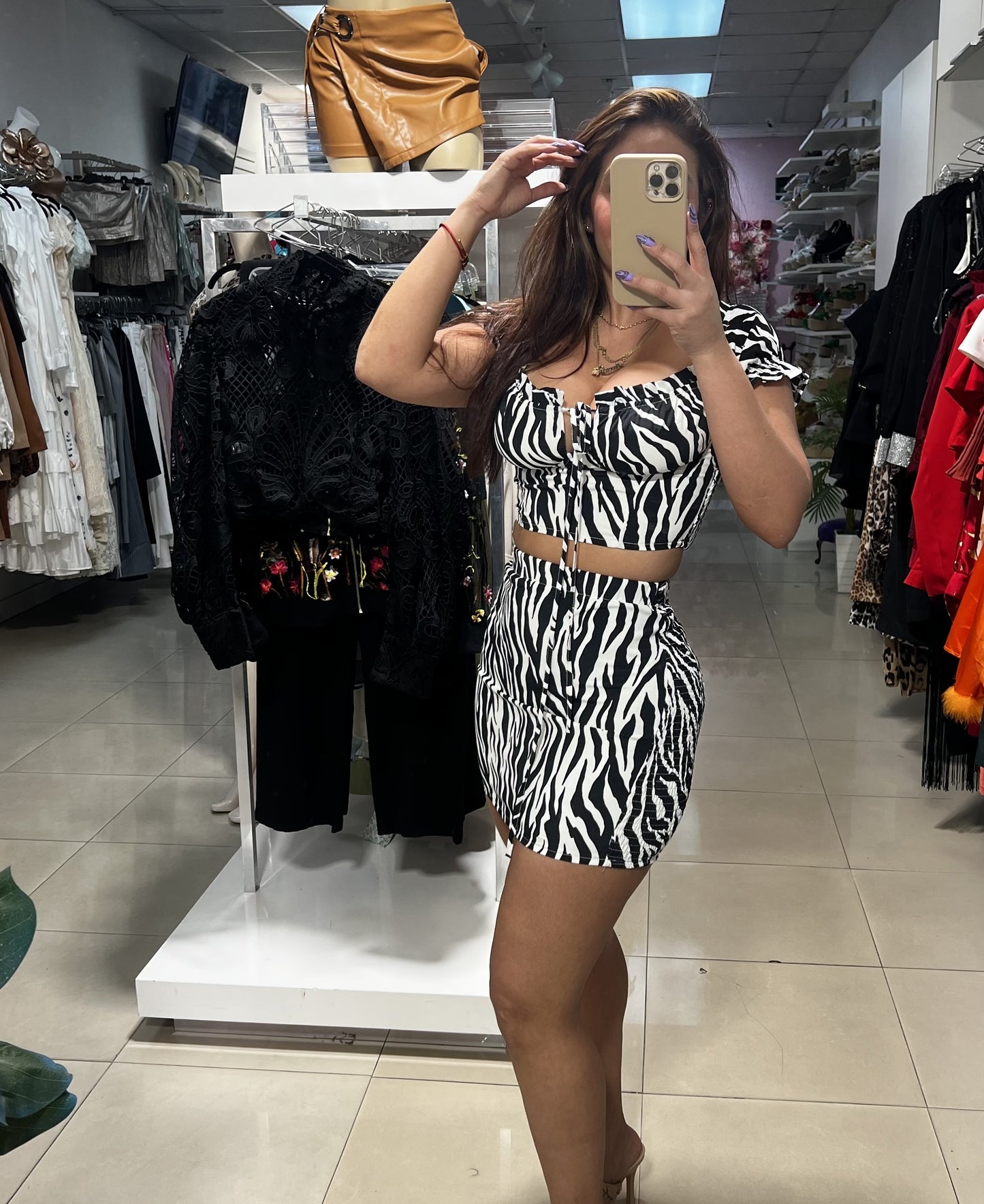 Zebra Skirt and Top Set