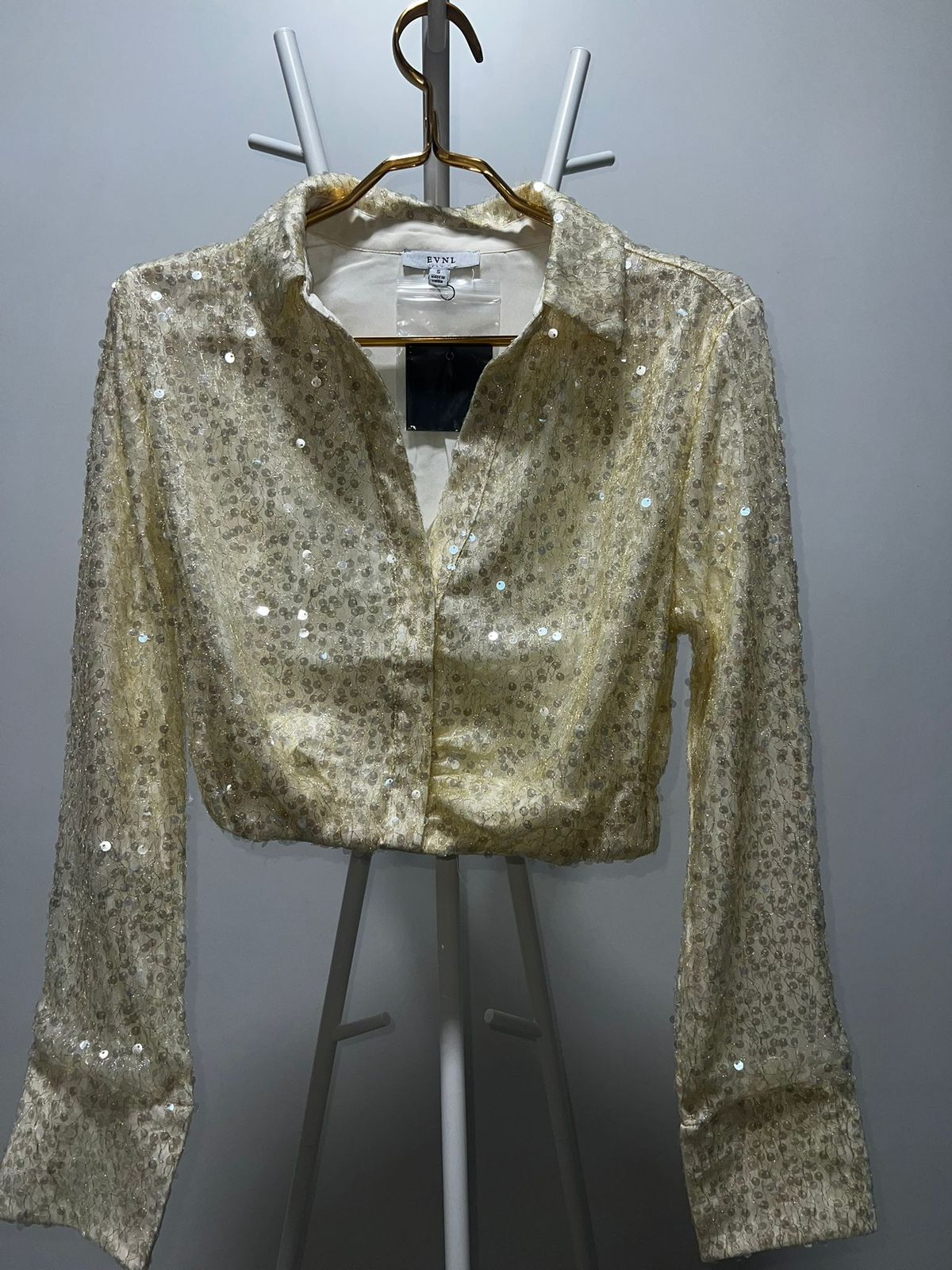 Sequin Crop Shirt