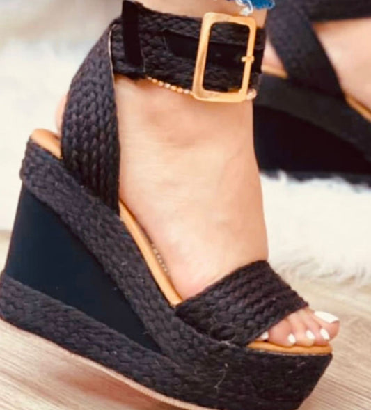 Black Jute Sandals